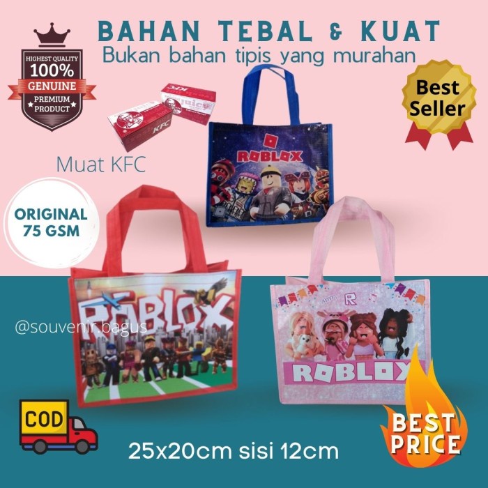 Tas Ultah Roblox Tas Souvenir Ulang Tahun Anak Roblox Game Murah *