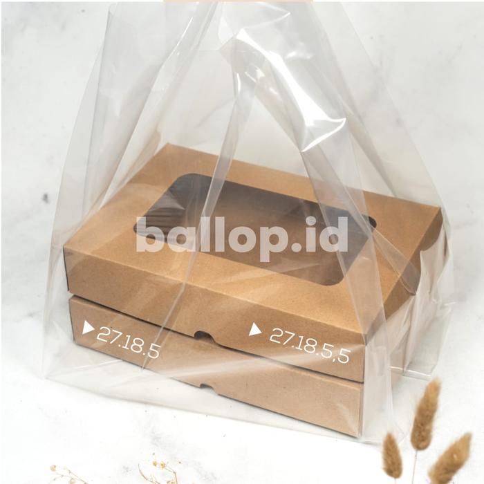 Promo Terbatas [10 Pcs] Kresek Pe Buat Box Kotak Dus 25 25 Cm Bening Cake Pudding Roti Snack Hampers