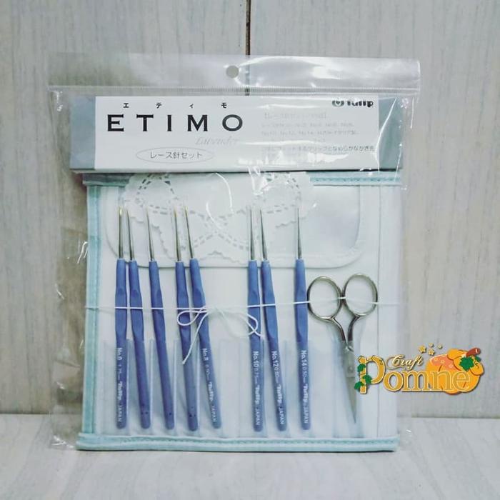 TERLARIS Hakpen Alat/Jarum Rajut Tulip ETIMO Blue-Silver / ETIMO BluCrochet SET