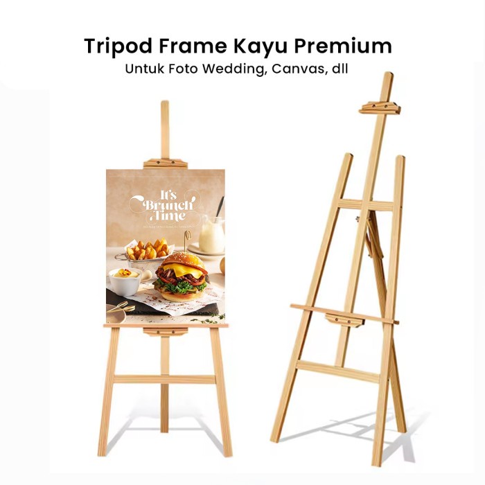 

BISA E-FAKTUR! Standing Tripod Wooden Easel Tripod Kayu Stand Lukis Bingkai Foto