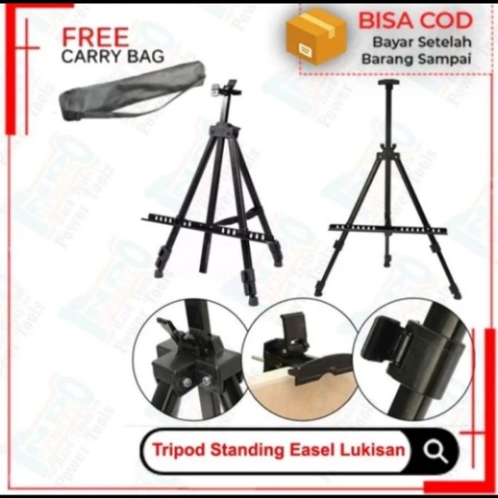 

BISA E-FAKTUR! Tripod Standing Kanvas Lukis Besi
