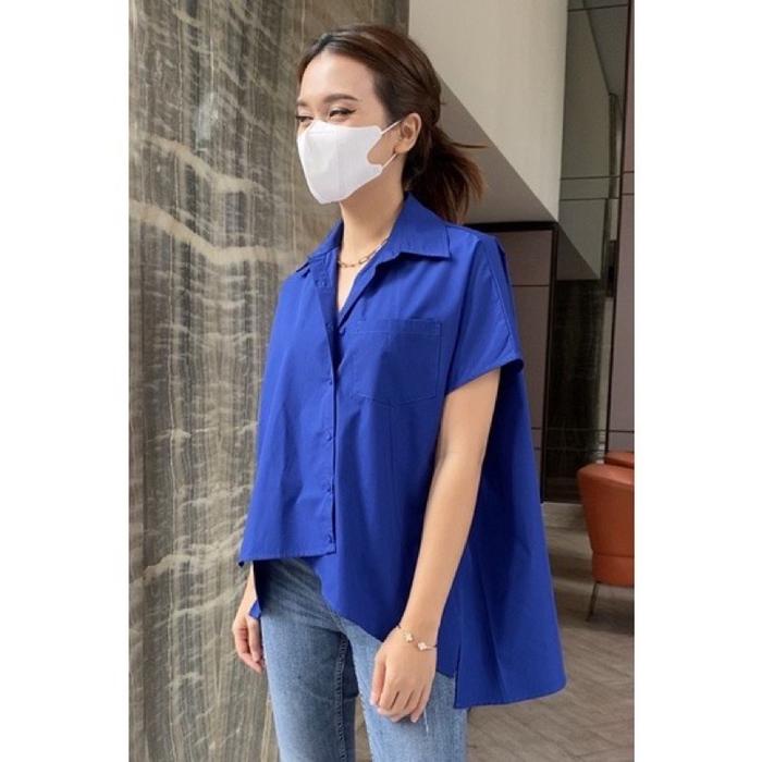 DENISE SHIRT / KEMEJA WANITA OVERSIZED LENGAN PENDEK