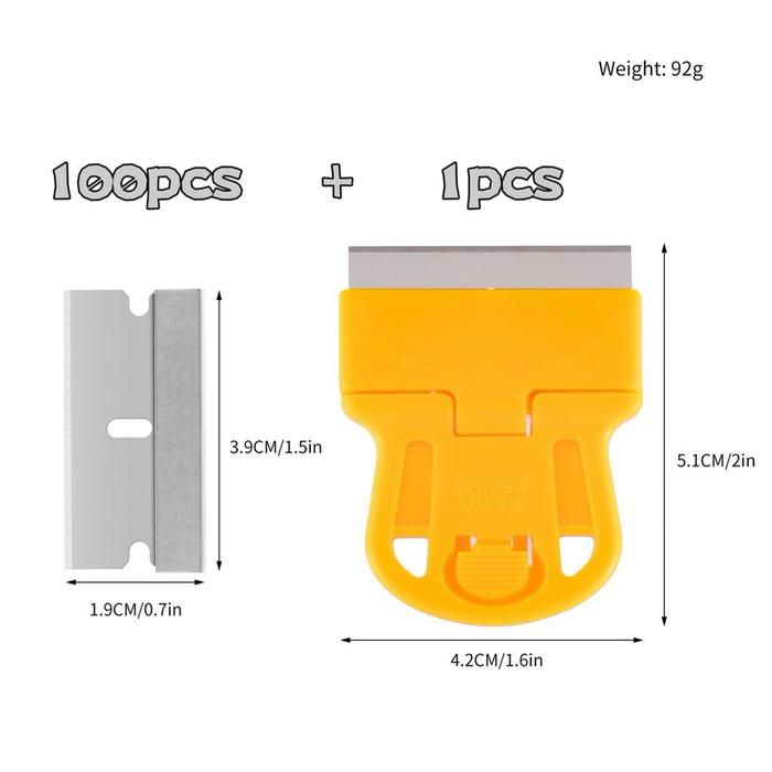 

100+1Pcs REFILL PISAU SILET PENGUPAS STIKER MATA PISAU MATA PLASTIK BLADE RAZOR STIKER MOBIL