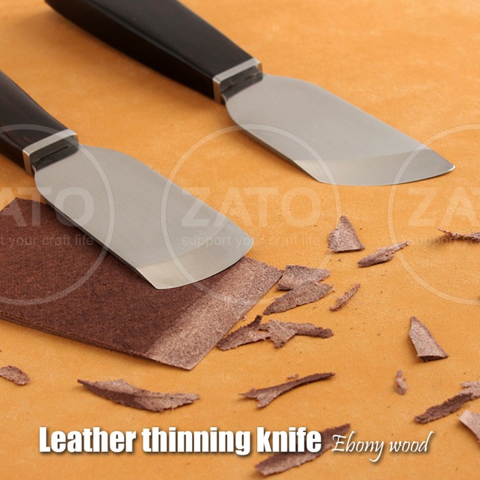 

TERBARU! Leather thinning KNIFE - ebony Wood Handle - Leather tools
