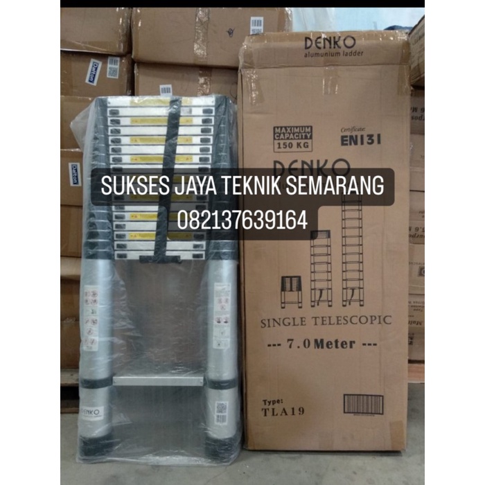 tangga aluminium teleskopik 7 meter DENKO