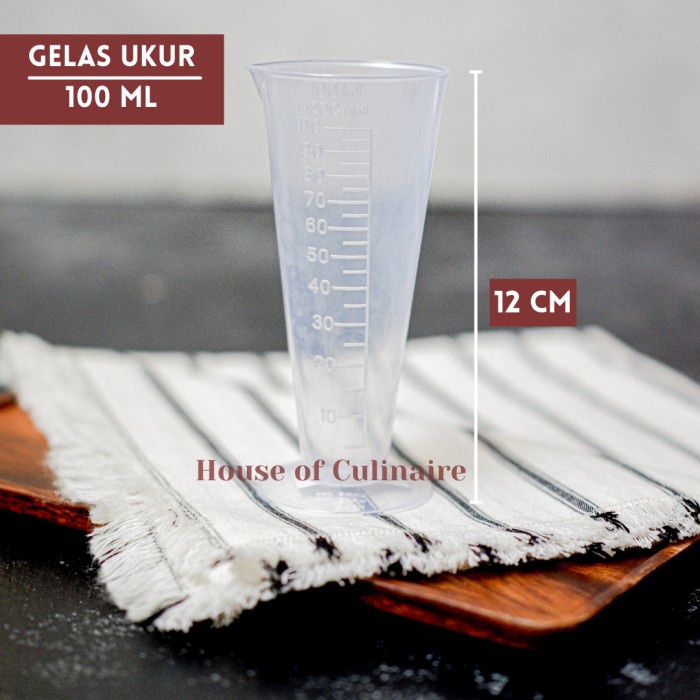 GELAS UKUR 100 ML JIGGER PLASTIK 100 ML MEASURING CUP BEAKER 100 ML