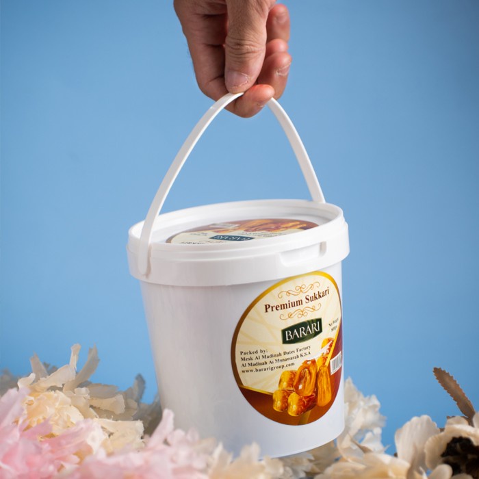 

Kurma Barari Premium Sukkari 800Gr (Kemasan Ember Plastik)Saudi Arabia