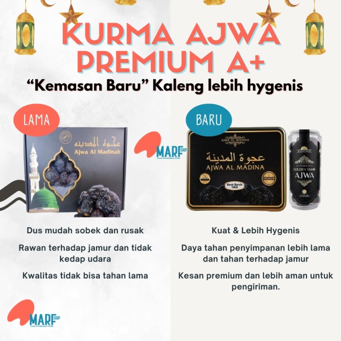 

Kurma Ajwa Premium Istimewah Kurma Nabi Qurma Medium Asli Arab