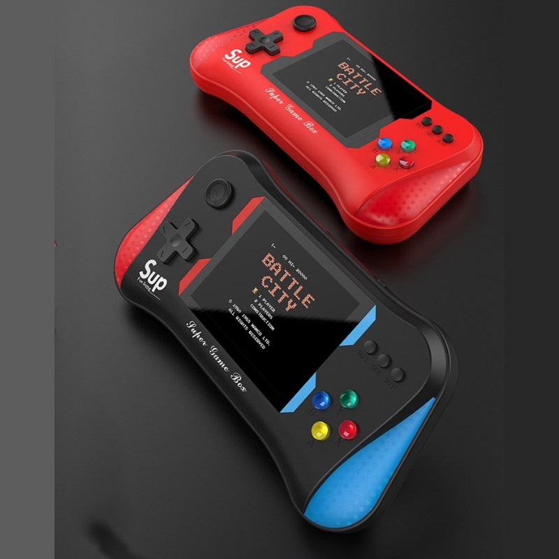 X7M Konsol Game Retro Merah Konsol Game Dua Pemain 500 in 1 GameBoy Portable Dual Konsol Stick