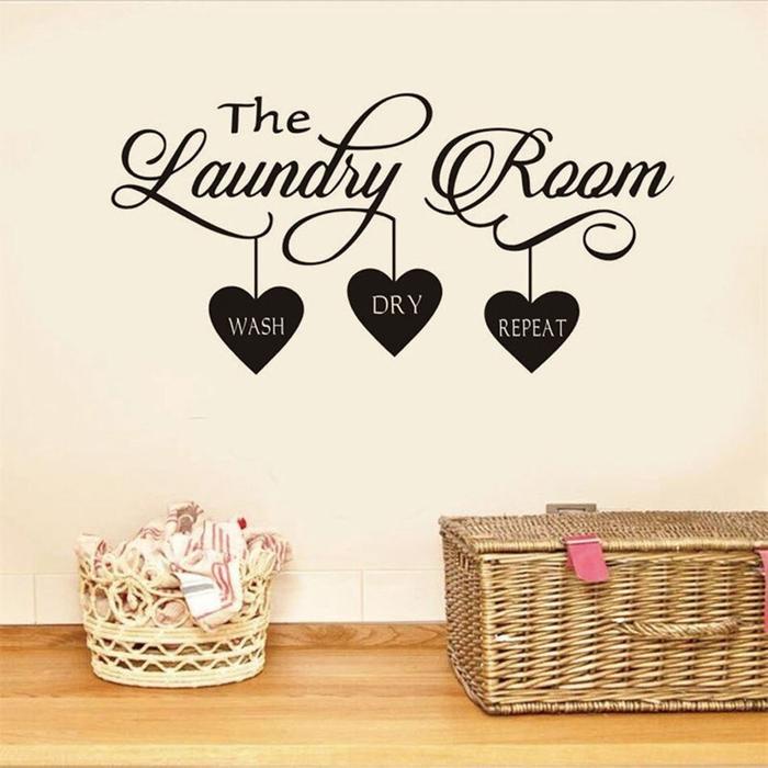 STOK TERBATAS Wall Sticker Stiker Dinding Laundry Room Mesin Cuci Hiasan Dekorasi Dinding Kaca