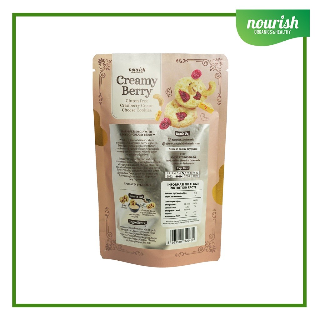 

A Creamy Berry - Gluten Free Cranberry Cream Cheese Cookies 80Gr