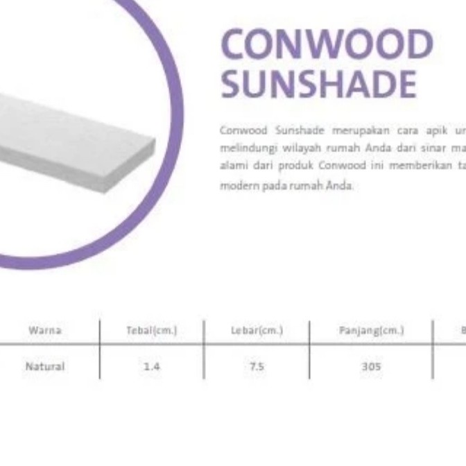 PRODUK TERBATAS CONWOOD SUNSHADE / PLANK / LISPLANG / DEKORASI DINDING / GRC