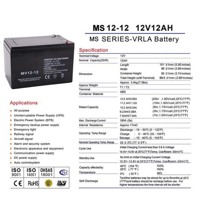 Little Bee Aki Genset 12V 20Ah Vrla Aki Kering Berkualitas 12V 20Ah Aki Sepeda Listrik Aki Sepeda