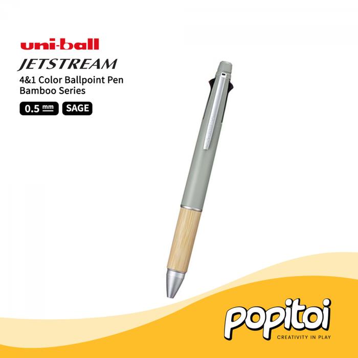 

Terlaris Uniball Jetstream 4&1 Color Multi Function Ballpoint Pen Bamboo Series 0.5 Mm Uni Ball 4S