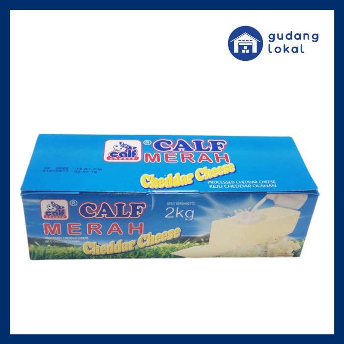 

(TopSeller) Keju Calf Merah Cheddar 2Kg - Keju Blok