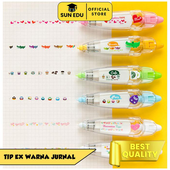 

Correction Tape Decoration Untuk Jurnal/ Roller Stamp Reminder Highlight Pola Cute Stationery