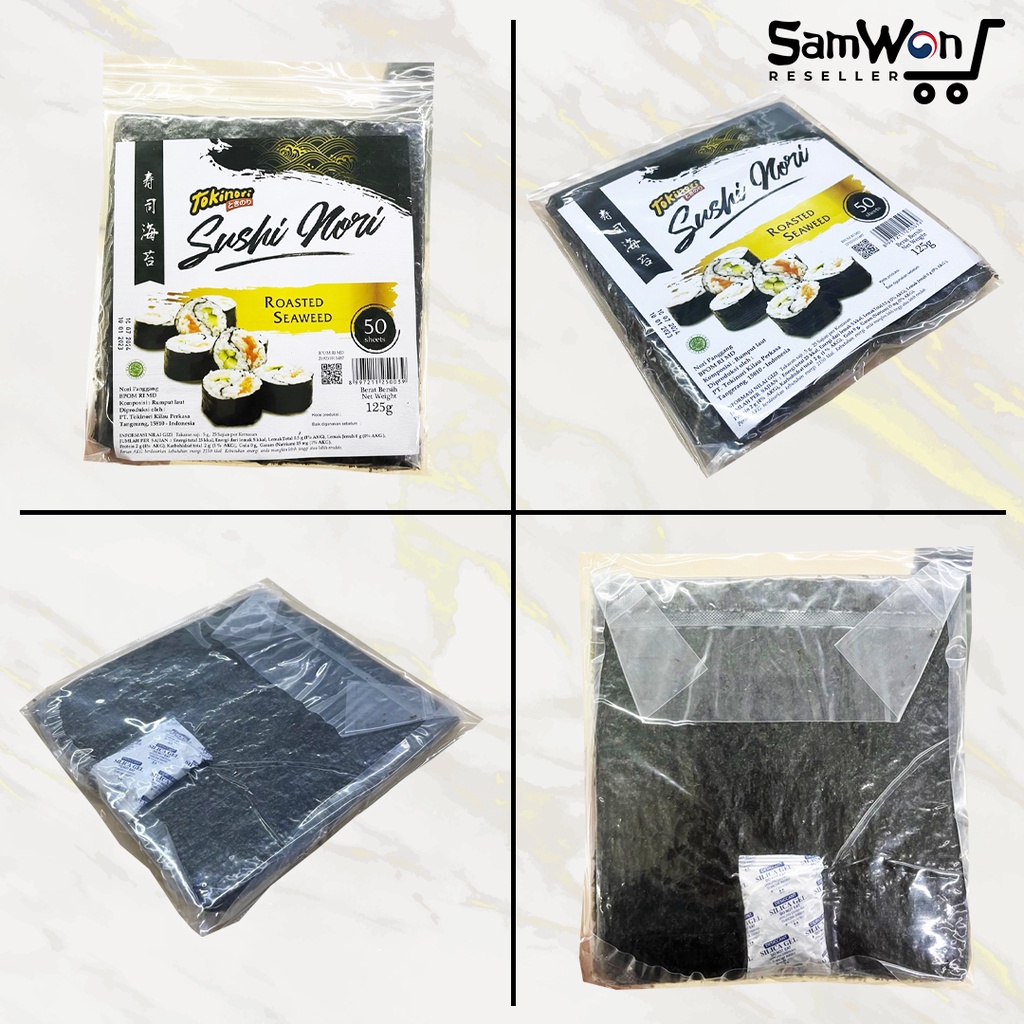 

A Tokinori Sushi Nori Roasted Seaweed (50Sheet) - Rumput Laut Gimbab 50 Lembar