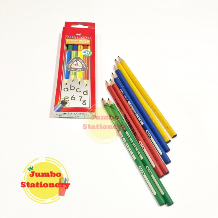 

pintar- Pensil Faber Castell 2B Junior Triangular Pensil Segitiga Per Pak