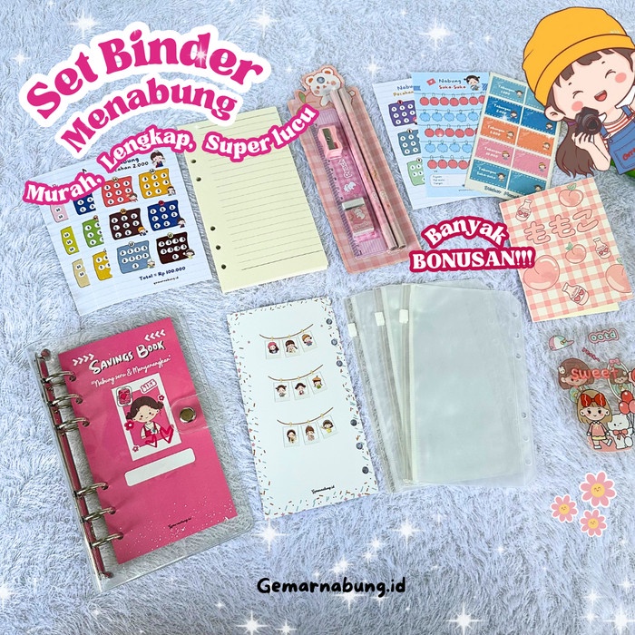 

pintar- Paket Binder Keuangan Nabung Murah Lengkap Super Lucu A6