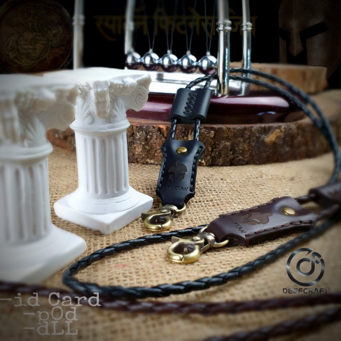 

pintar- Lanyard Spartan Lanyard Kulit Braided Spartan Free 3 karet Universal