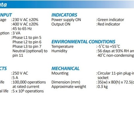MX 100A - PHASE FAILURE RELAY & PHASE SEQUENCE 3 PHASE - MIKRO