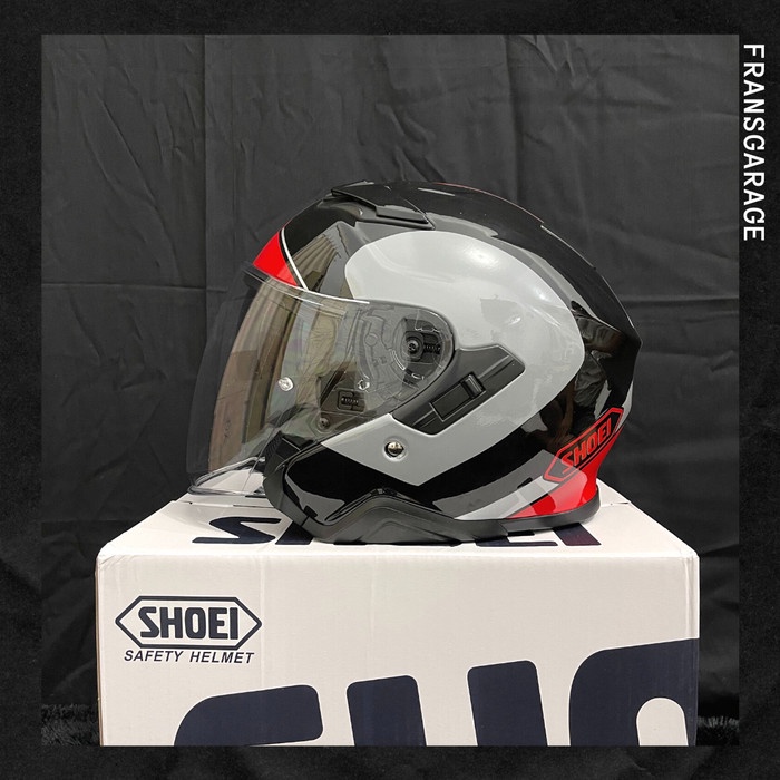 Helm Shoei Jcruise Half Face Merah Abu Replika 1:1 Mirror