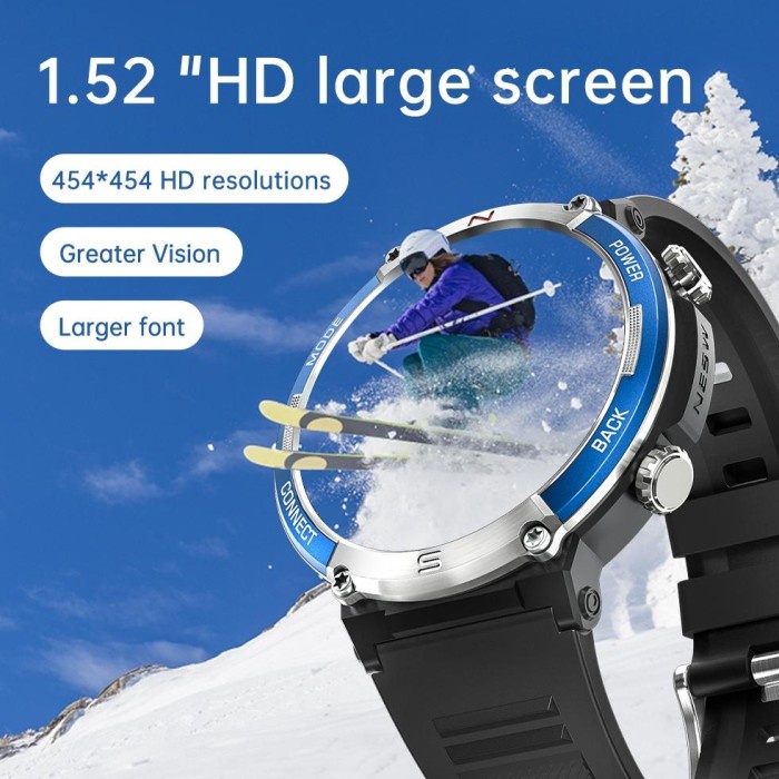 [HS] Aolon Smarttch 1.52" Sceen Compass Bluetooth 420mah Battery Sports Health Heart Rate rning