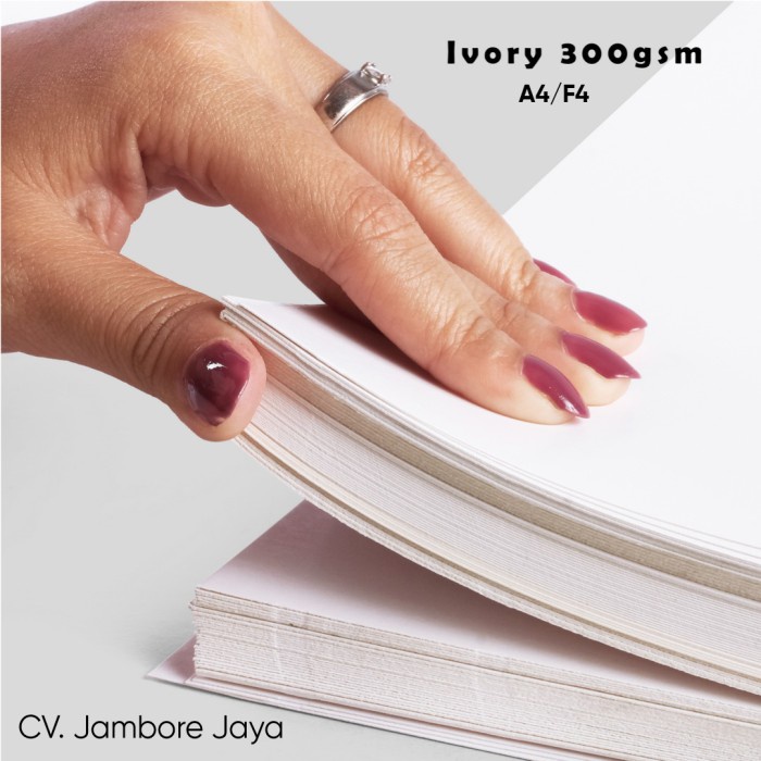 

pintar- Kertas Ivory Board FoodGrade / Karton Ivory 300 Gsm / 300 Gram F4 / A4
