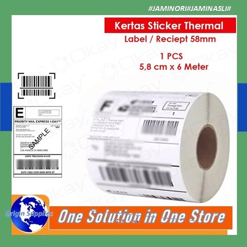 

pintar- KERTAS STICKER THERMAL 58 MM cocok untuk printer Label 58MM