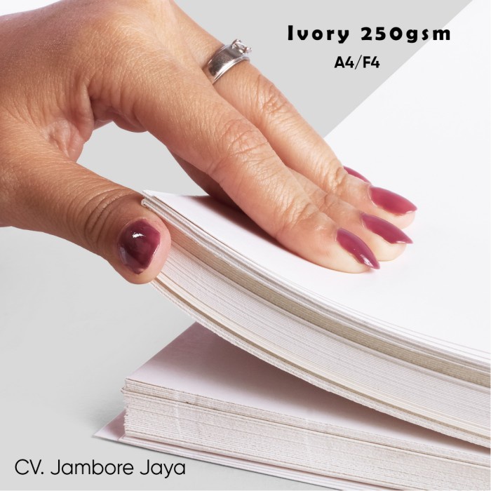 

pintar- Kertas Ivory Board FoodGrade / Karton Ivory 250 Gsm / 250 Gram F4 / A4