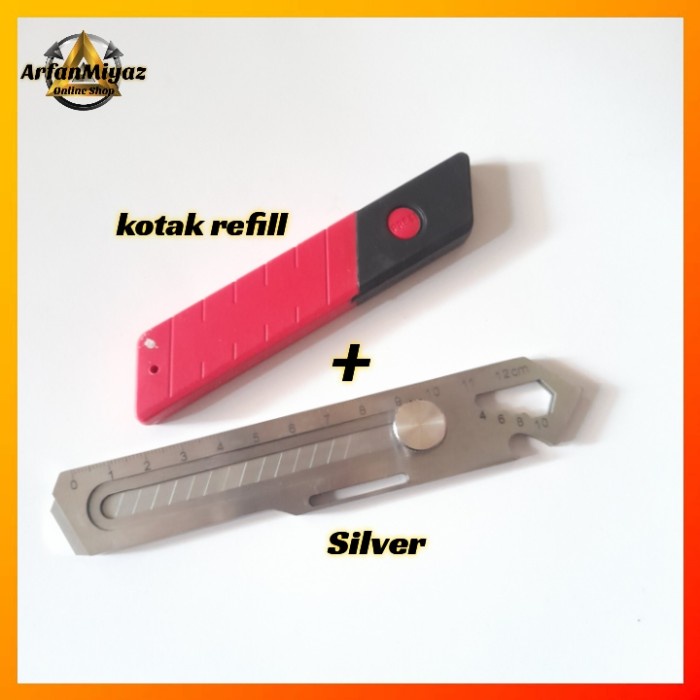 

pintar- Pisau Cutter Stainless 18mm 6 in 1 multifungsi Baja Cutter Besi 5 pcs Set Pisau Cutter