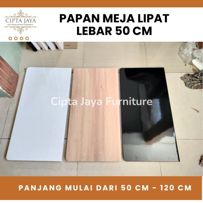 Papan Meja Lipat Tanpa Siku Lipat Engsel Lebar 50 cm