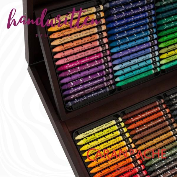 

CARAN DACHE WOODEN BOX OF 84 NEOCOLOR II PASTELS / PENSIL WARNA CARAN D'ACHE