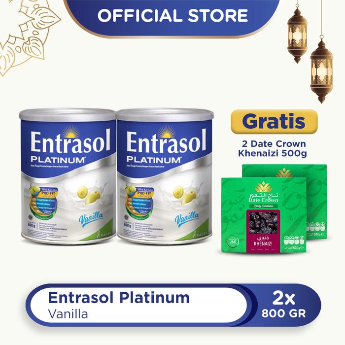 

BARANG TERLARIS Buy 2 Entrasol Platinum 800g Free 2 Date Crown Khenaizi 500g