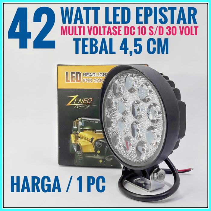 Lampu sorot tembak LED 42 watt 42w 12 volt 24 volt spotlight offroad
