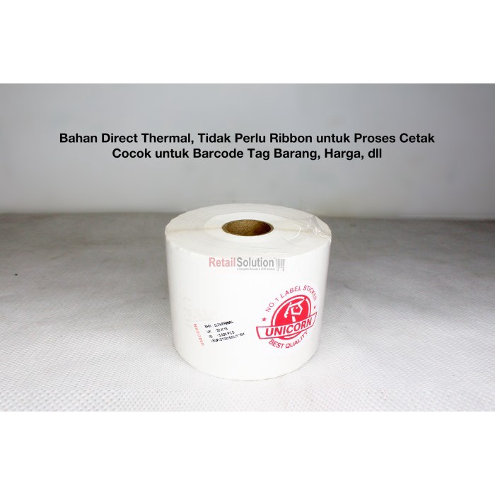 

pintar- Stiker Label Barcode Thermal 33x15 mm / 33 x 15 mm / 33x15mm isi 5000