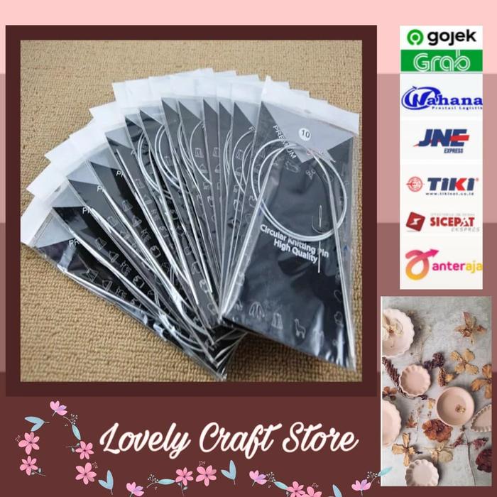 

11pcs/set Stainless Circular Knit Needle, Breien, Jarum Rajut (43cm)