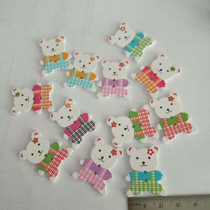 

Button fancy kayu bear /12pcs ak-37