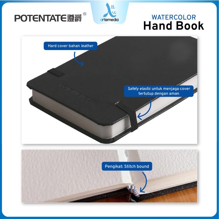 

pintar- Kertas Cat Air Potentate Handbook 9x14cm Watercolor Hard Cover Book
