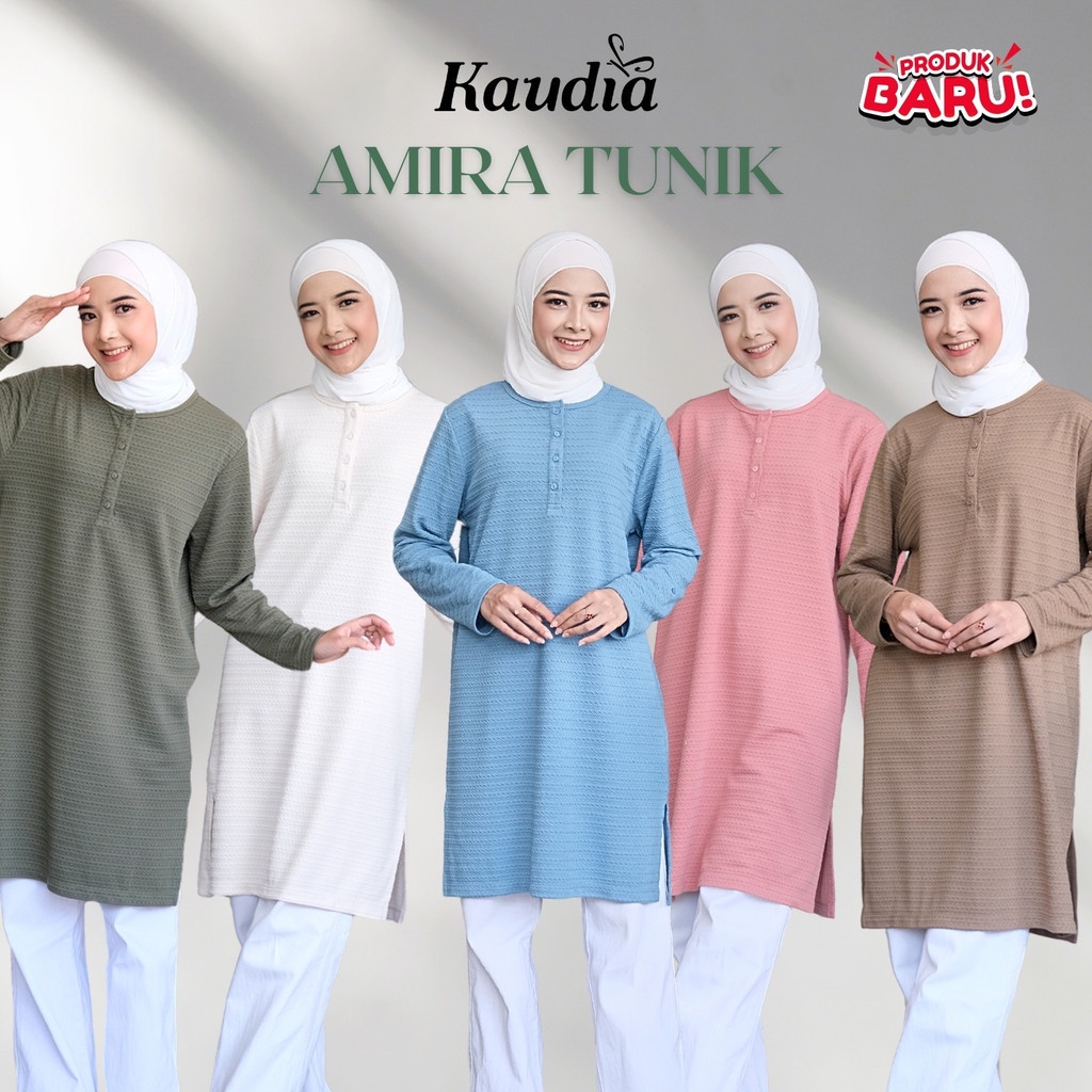 HOT DEALS Amira Tunik Wanita Kaos Lengan Panjang Motif Jumbo KL-28 Muslimah Kancing Busui Kaudia