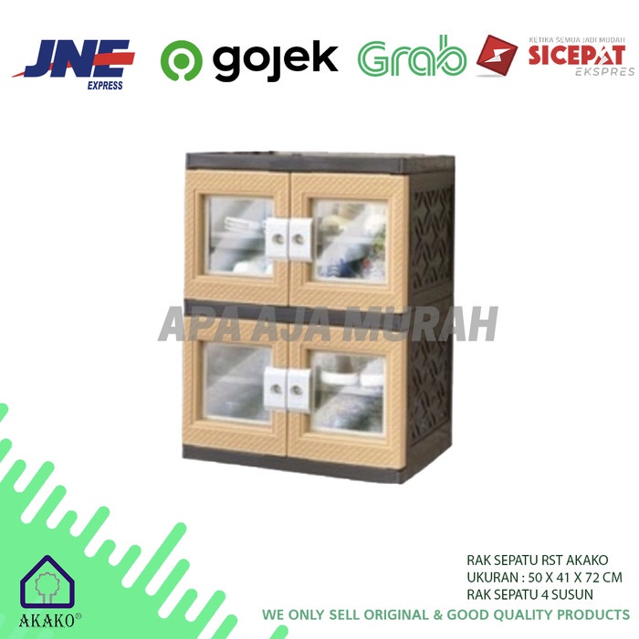 READY STOK LEMARI SEPATU + KACA / LEMARI KACA AKAKO / LEMARI SEPATU AKAKO MURAH - 8 SUSUN