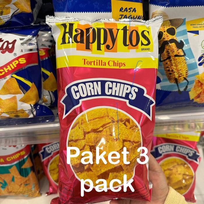 

..... Dapat 3Pcs Happy Tos Tortilla 140Gram / Snack Jagung Happytoss Kemasan Merah /Cemilan ,