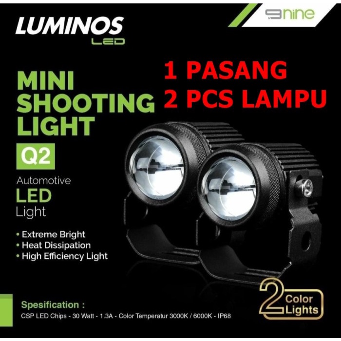 LAMPU LED TEMBAK SOROT LASER 2 WARNA ORIGINAL LUMINOS Q2