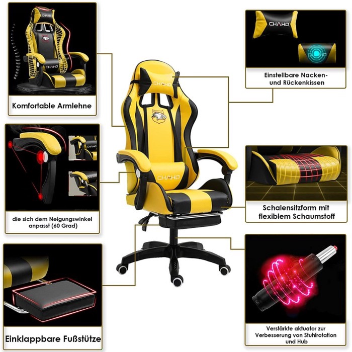 Kursi Gaming Chair Computer Bangku Gaming Game Chaho Murah
