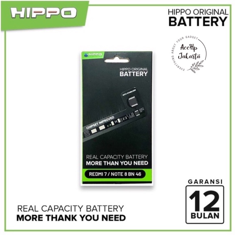 TerLengkapDong- Hippo Baterai Hippo Redmi 7 BN 46 Batre HIPPO BN46 Redmi 7 - Note 8 ORI 100% Garansi