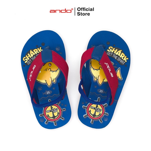 Ando Official Sandal Jepit Shark Anak (Balita) - Biru