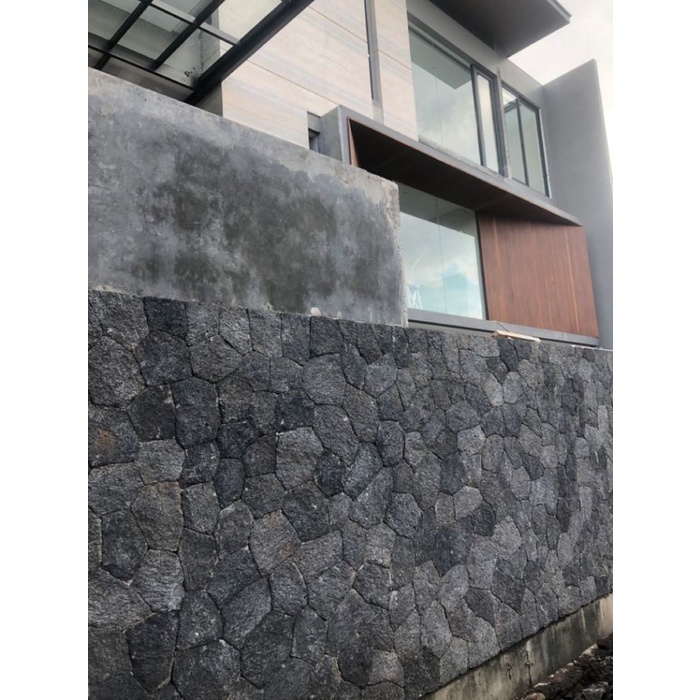 BERMUTU Batu Alam Curie Pahat Hitam Cocok untuk Dinding & Dekorasi Rumah