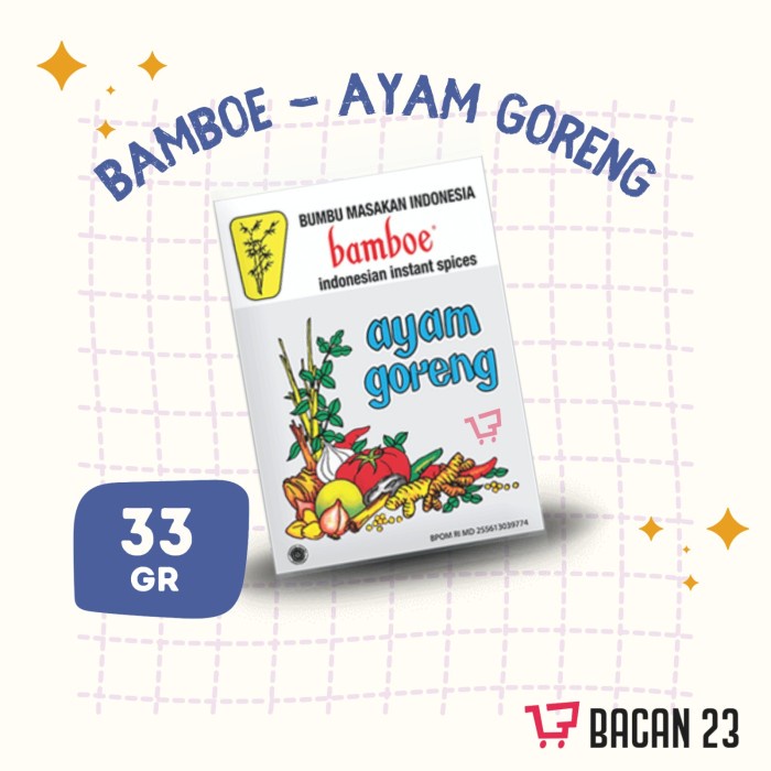 

ZB257 Bamboe Bumbu Masak Instant Kemasan Lokal Rasa Ayam Goreng (35 gr) / Bamboe Putih Bumbu Instan