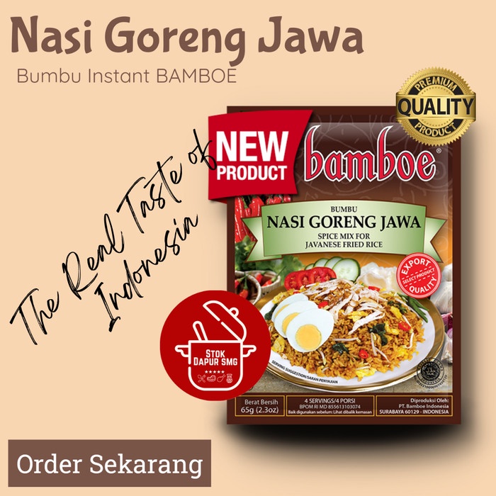 

EG325 Bumbu Masak Instan BAMBOE Indonesia Export NASI GORENG JAWA 65gr OBRAL