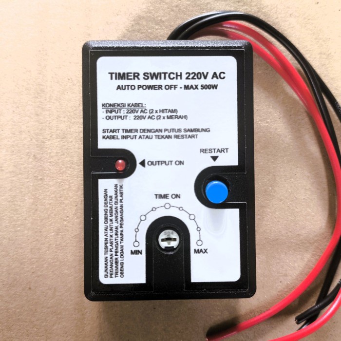 PREMIUM Timer switch 500W (Auto OFF) saklar ON-OFF listrik 220V AC -Watt besar